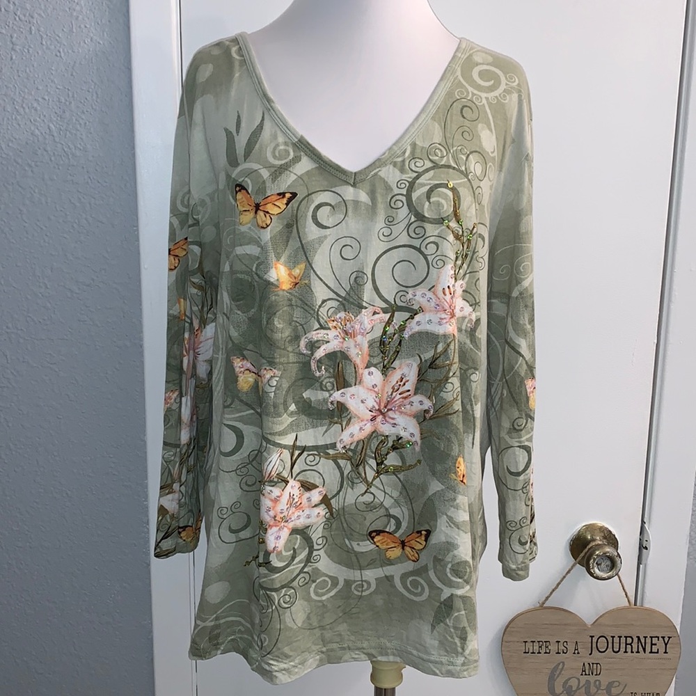 Collections Etc - Green Blouse
